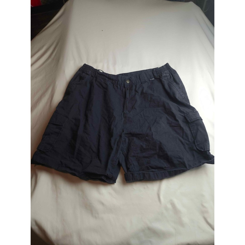 Big Dogs Mens Navy Blue Cotton Cargo Shorts Size 2X Elastic Waist Relaxed Fit